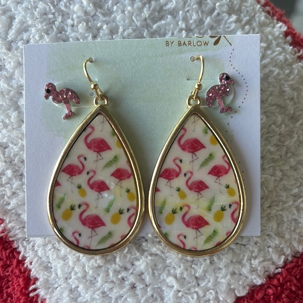 🦩Two pairs of flaming earrings 🦩